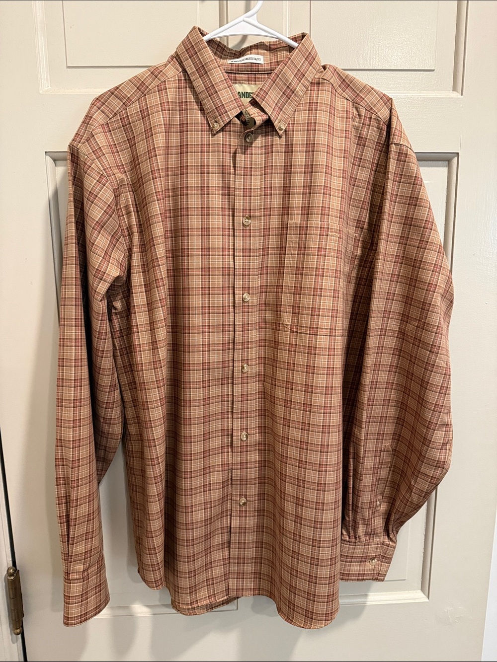 Gander Mountain Guide Series Plaid Button Down Shirt Men Wrinkle Resistant Sz L